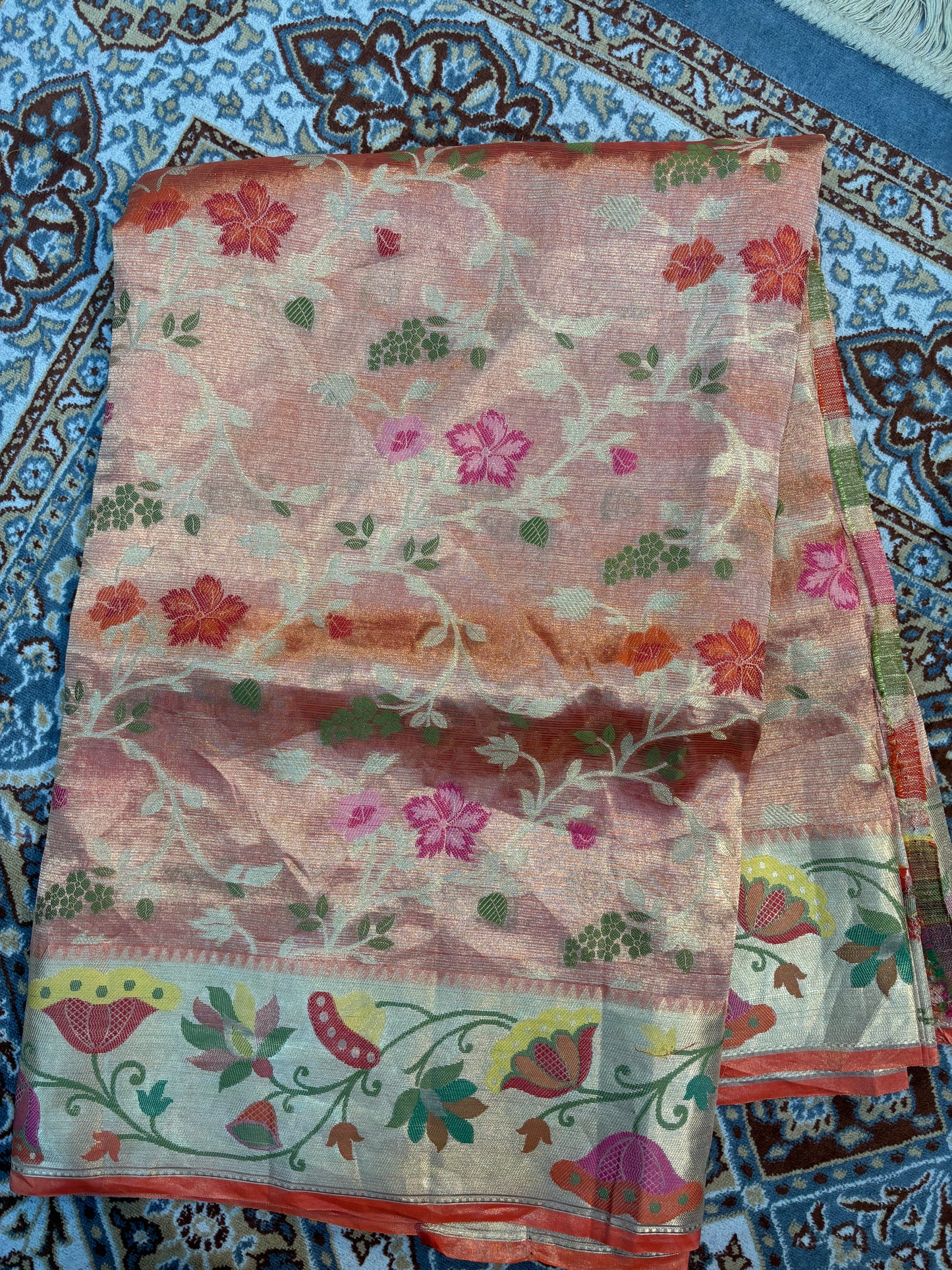 Pink pure Tissue Kota Paithini Banarasi Handloom Saree