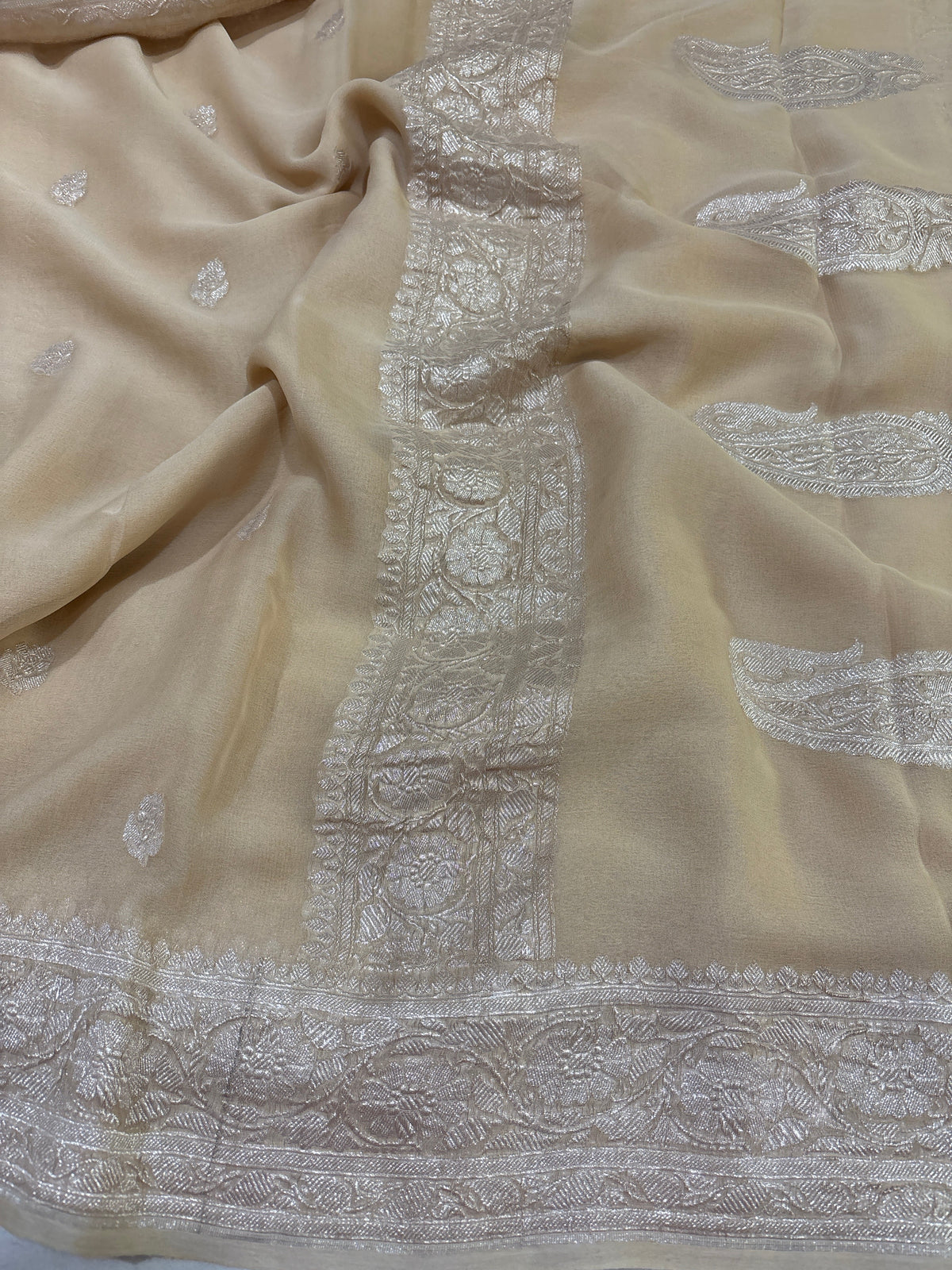 Pure Khaddi Chiffon Banarasi Handloom saree 