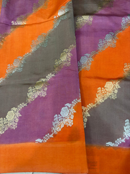 Pure Kora Rungkaat Banarasi Handloom Saree 
