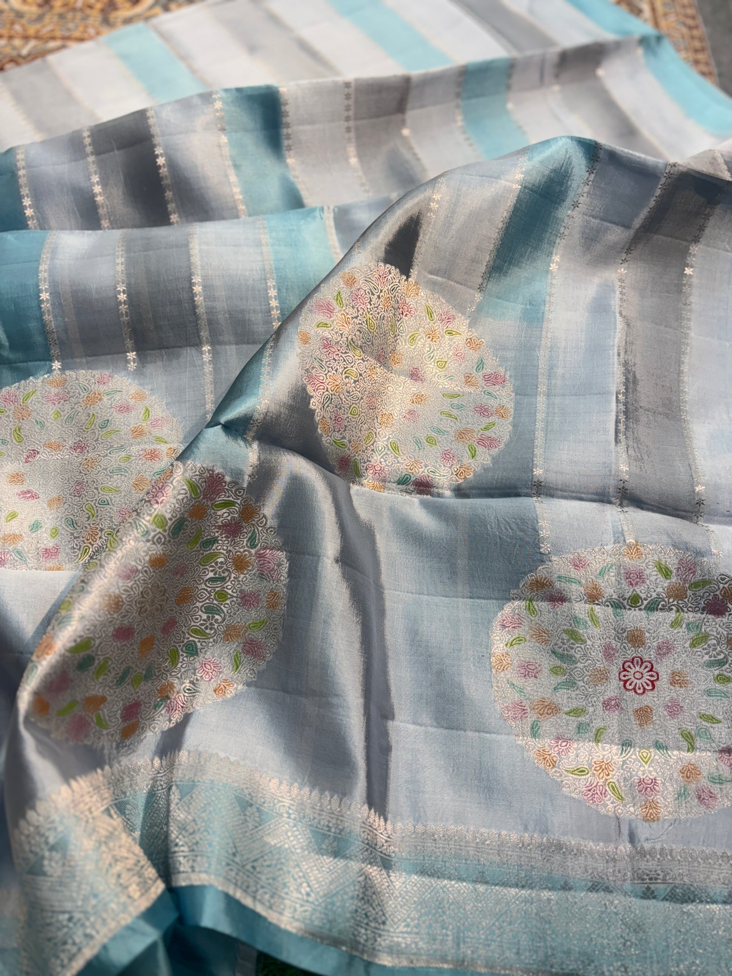 Pure Katan Raw Mango Kadhua Banarasi Dress Material Suits Set