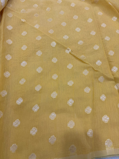 Yellow Cotton Rangkaat Banarasi Saree - Rungkaat