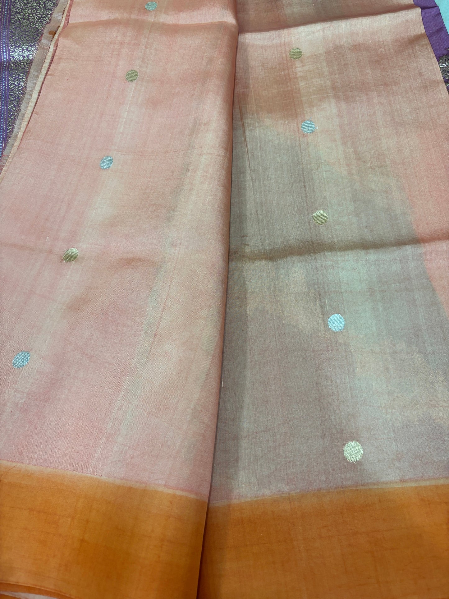 Pure Kora Rungkaat Banarasi Handloom Saree 