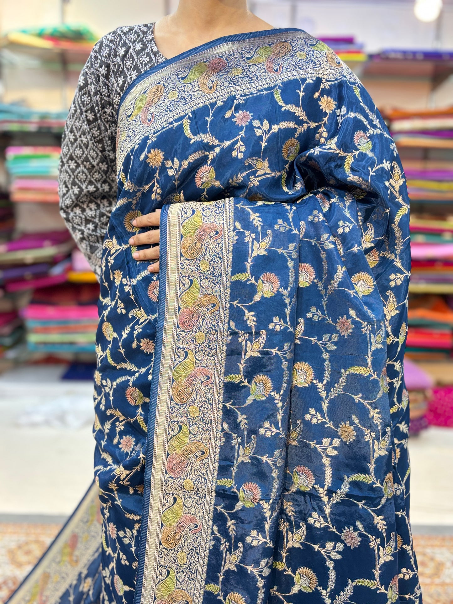 Blue Designer Banarasi Saree