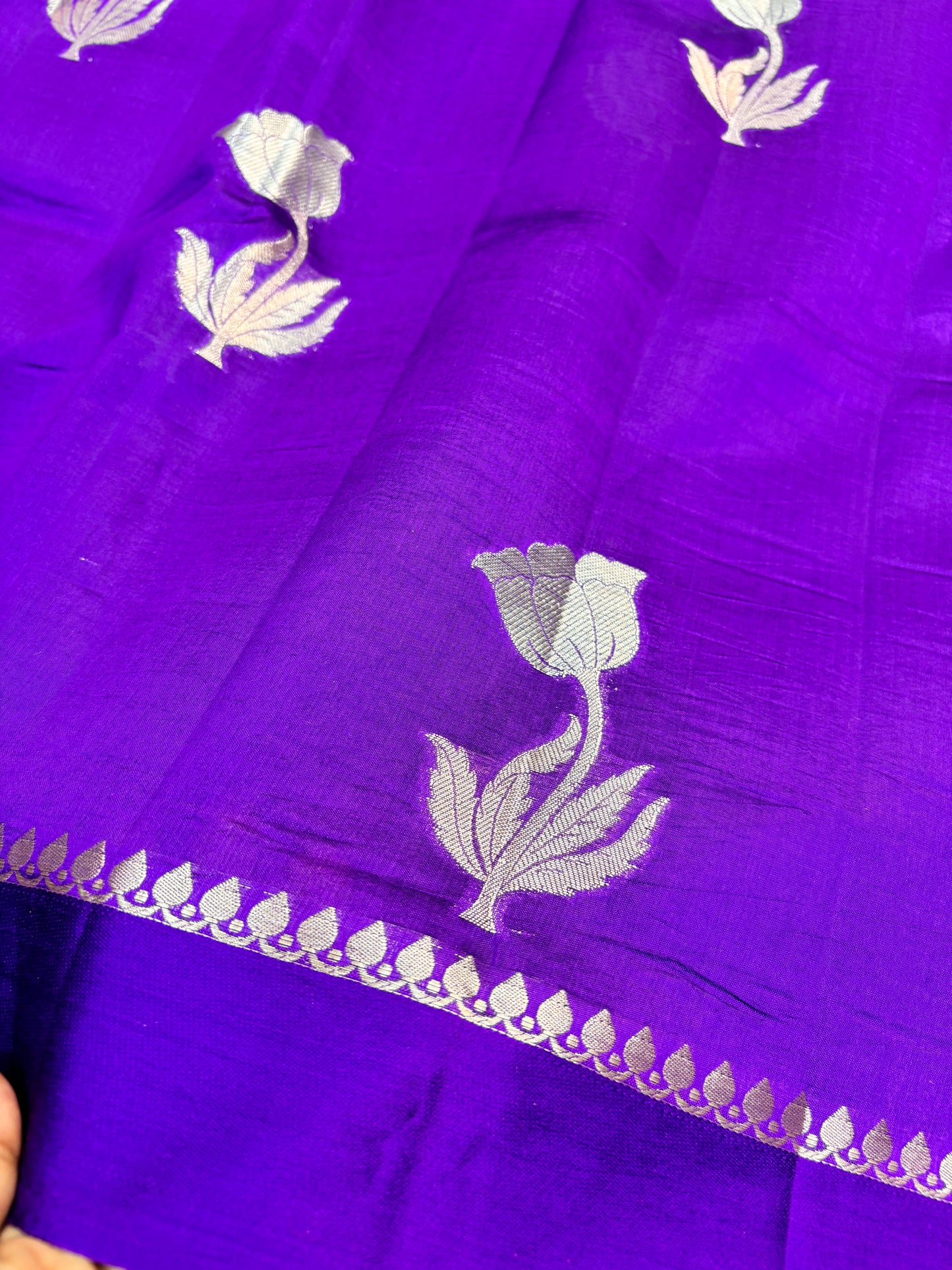 Purple Pure Raw Mango Banarasi Handloom Saree