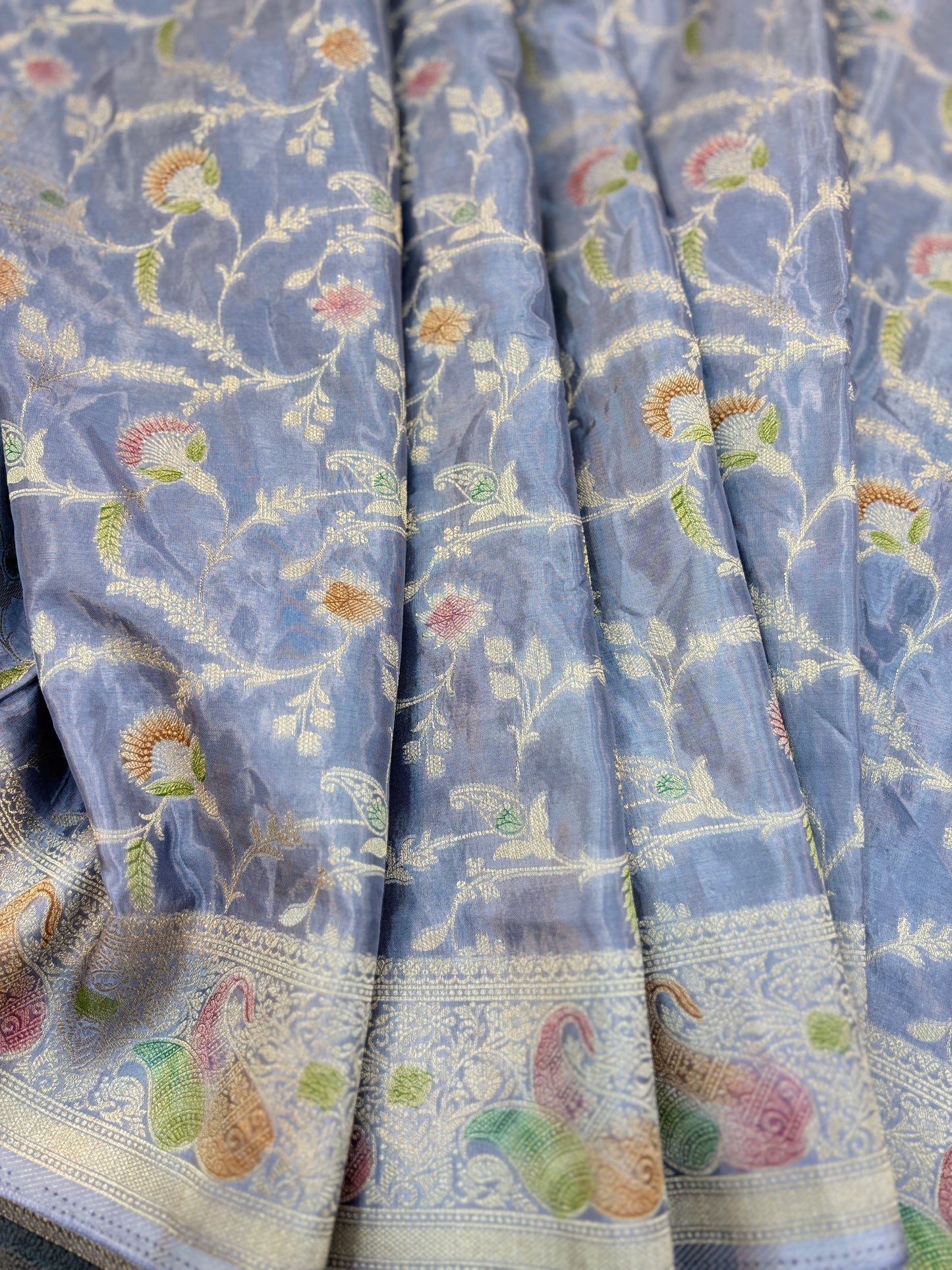 Light Pestal Gray Disigner banarasi Saree