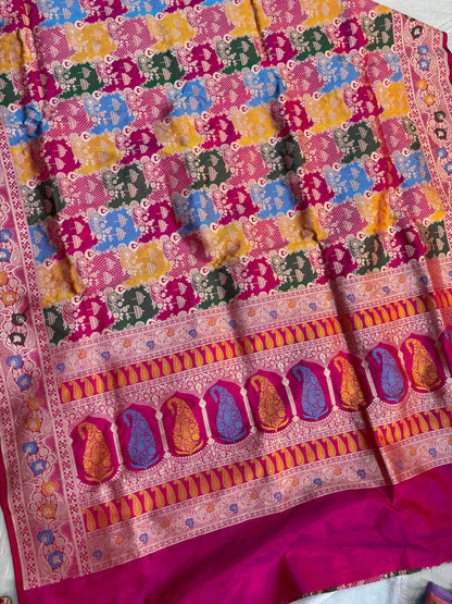 Pure Katan Rungkaat Banarasi Handloom Saree 