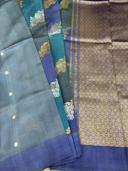 Pure Kora Rungkaat Banarasi Handloom Saree