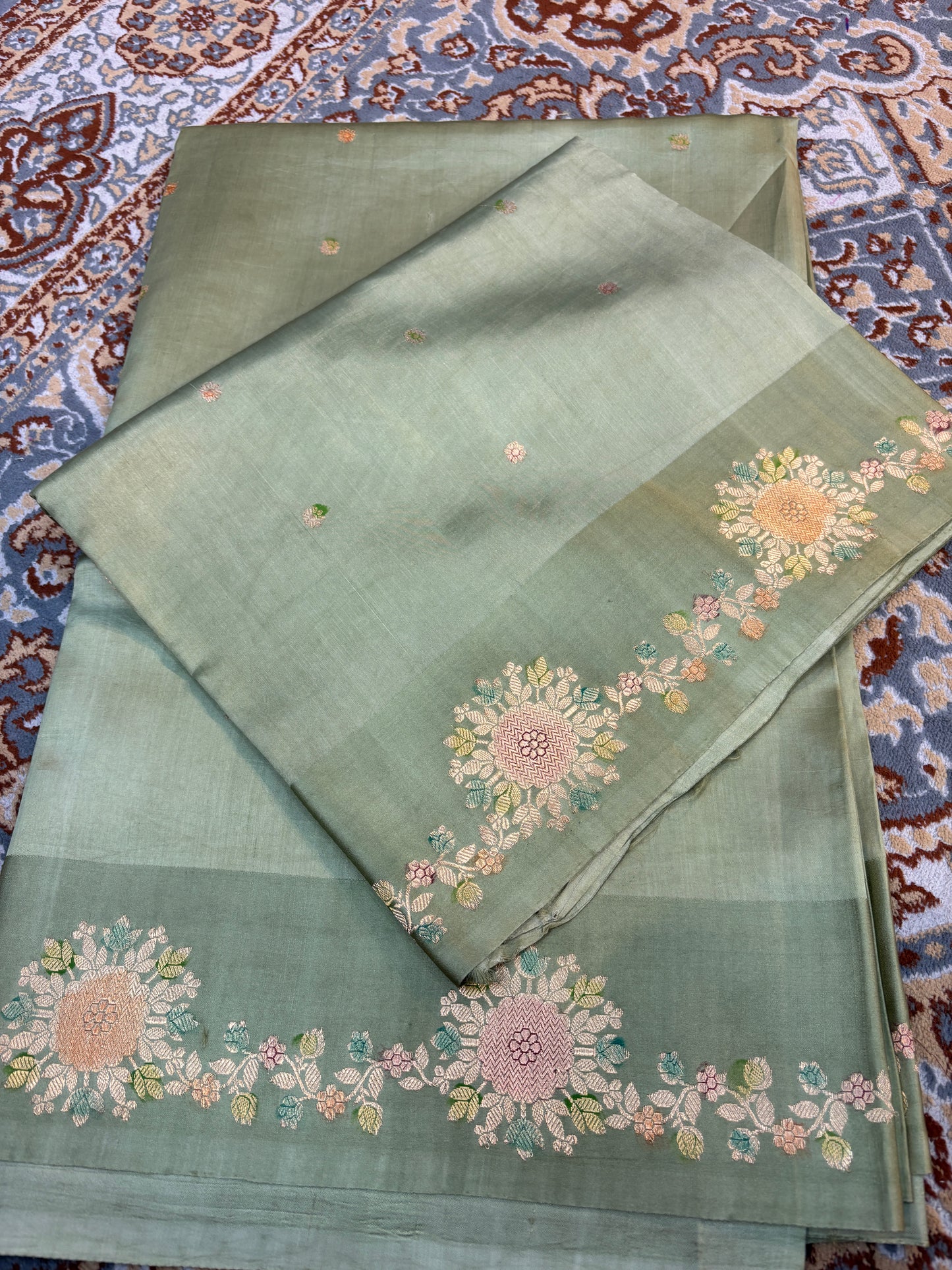 Pure Raw Mango Rungkaat Banarasi Handloom Saree