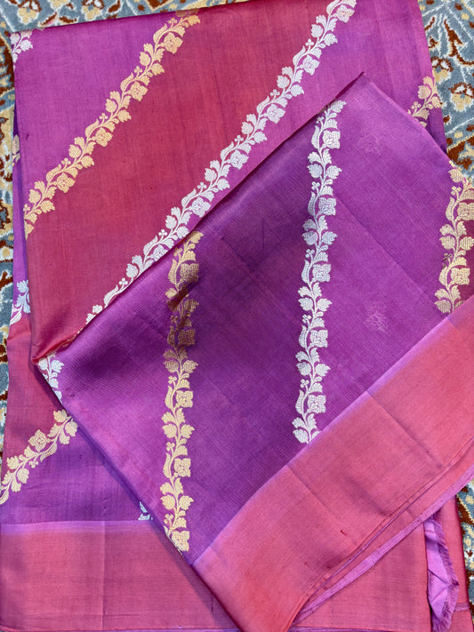 Pure raw mango Rungkaat Banarasi Handloom Saree
