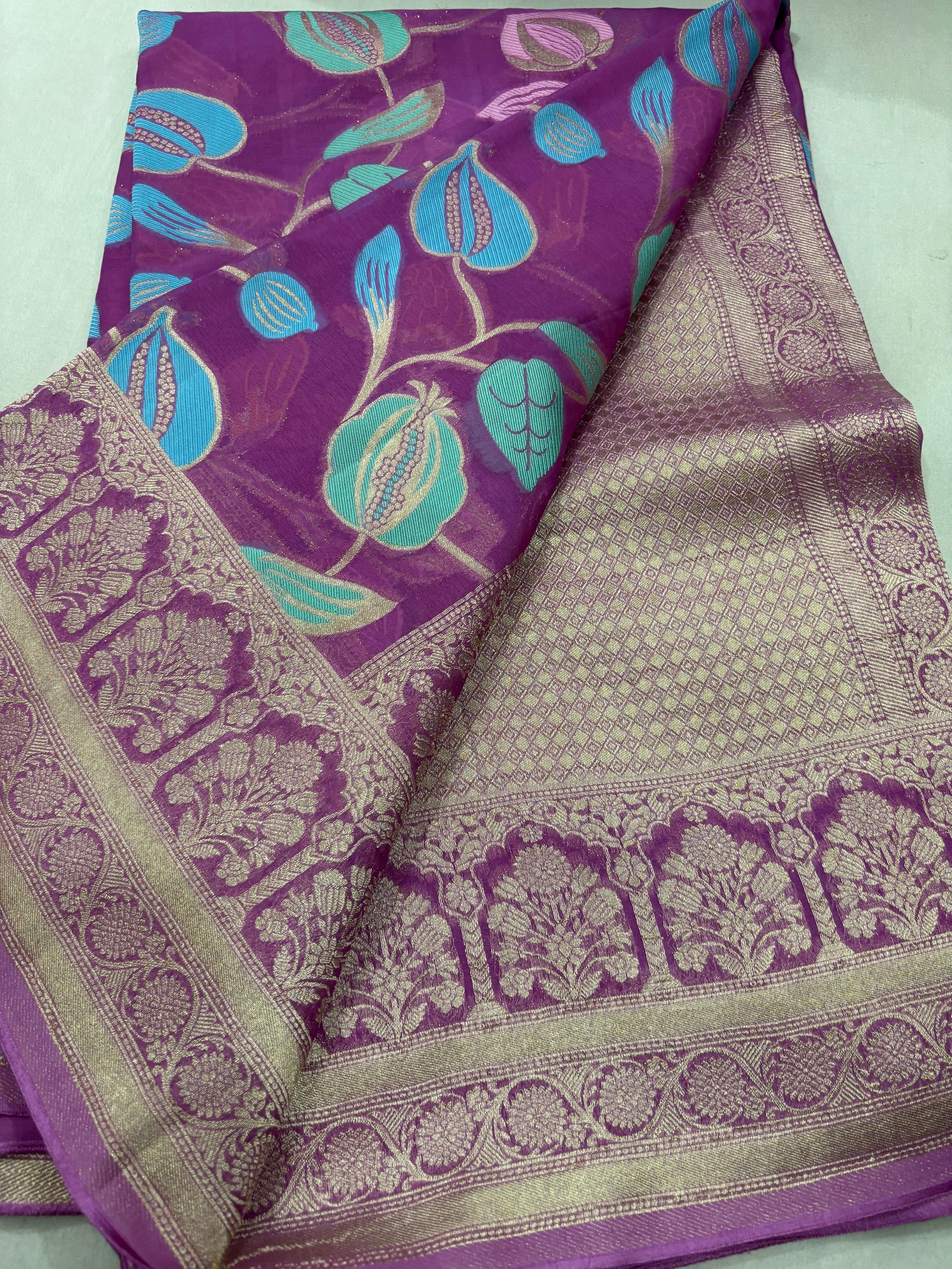 Luxury Semi Khaddi Georgette Banarasi Sarees Online 