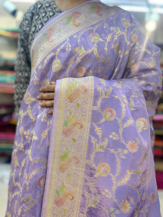 Lilete Lavender Designer Banarasi Saree