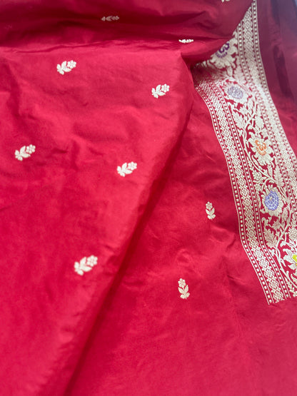 Red Pure Katan Kadhua Minakari Banarasi Handloom Saree