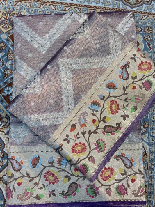 Trending Premium Pure Tissue Kota Paithini Banarasi Handloom Saree