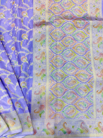 Lilete Lavender Designer Banarasi Saree