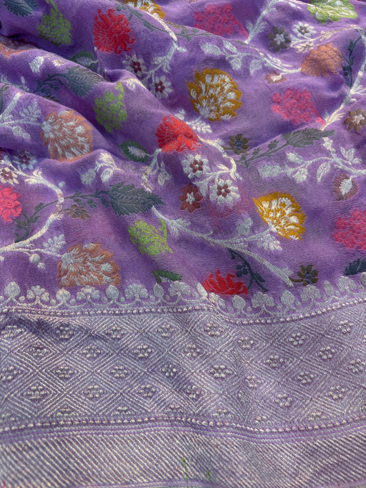 Pure Khaddi Georgette Banarasi Handloom Saree