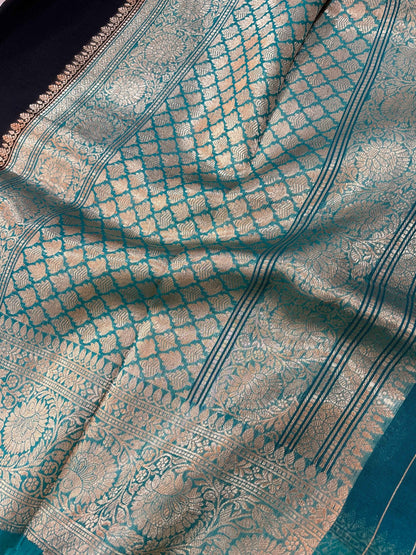 Pure kora Designer Kadhuwa Banarasi Handloom Saree