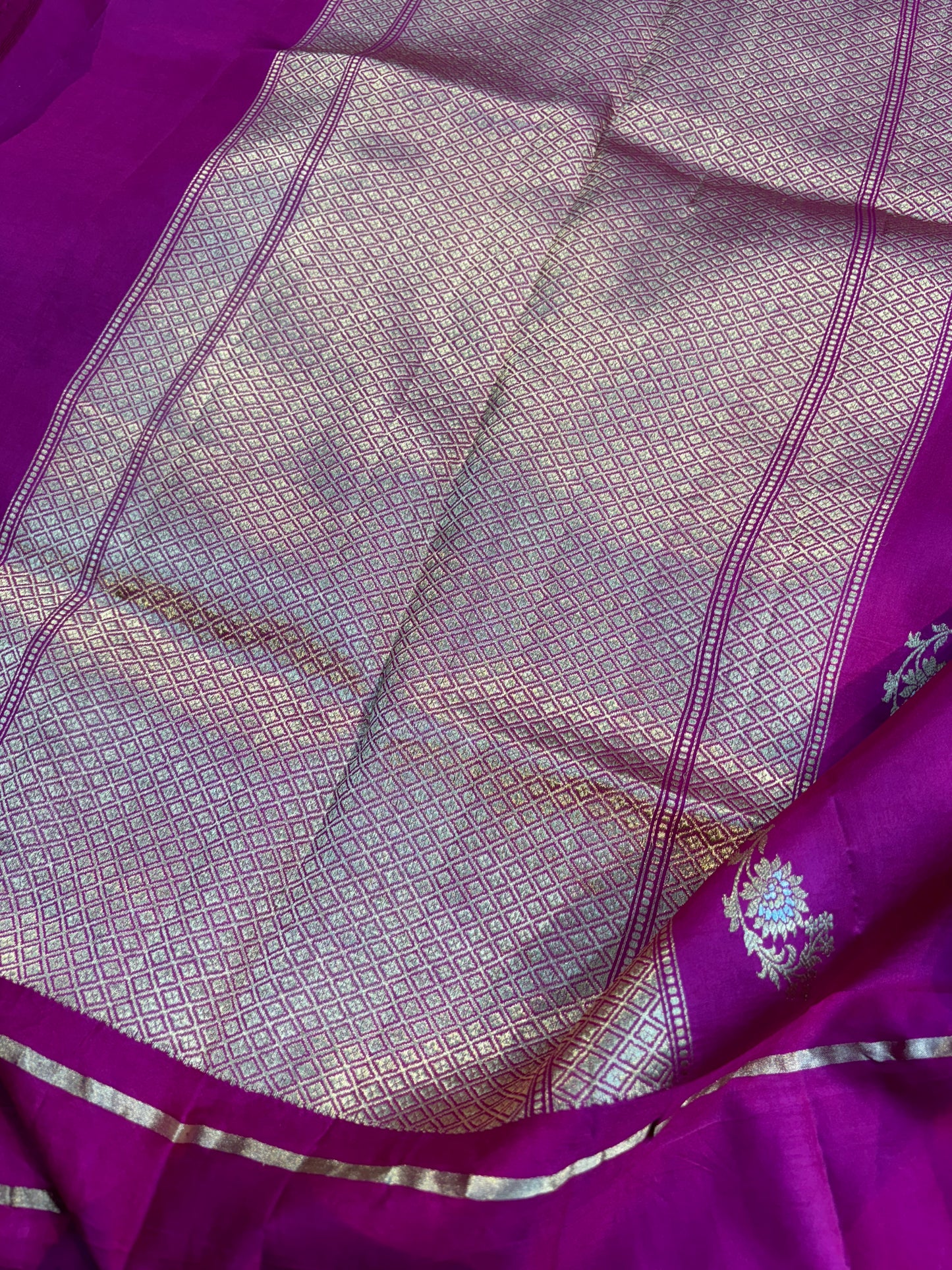 Rani Pink Pure Katan Banarasi Handloom Saree