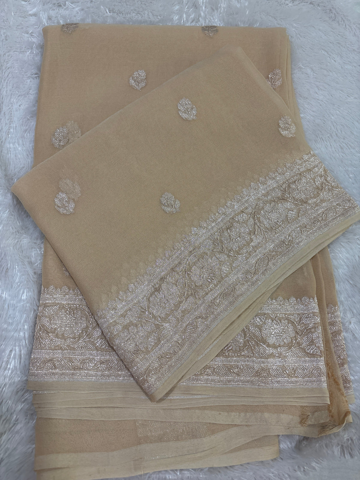 Pure Khaddi Chiffon Banarasi Handloom saree 