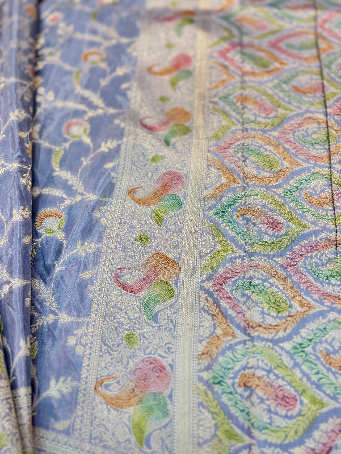 Light Pestal Gray Disigner banarasi Saree