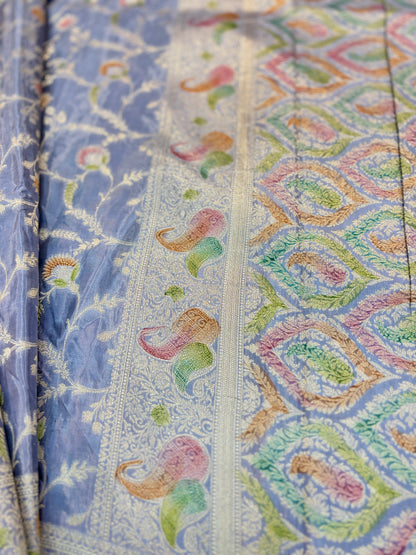 Light Pestal Gray Disigner banarasi Saree