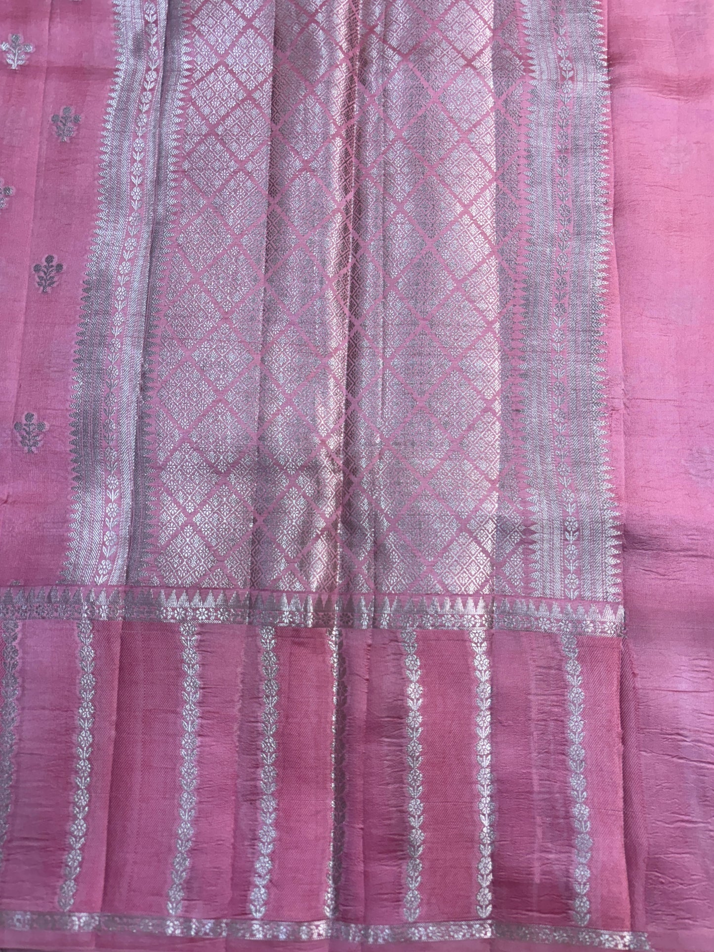 Pinkish Peach Pure Raw Mango Banarasi Handloom Saree