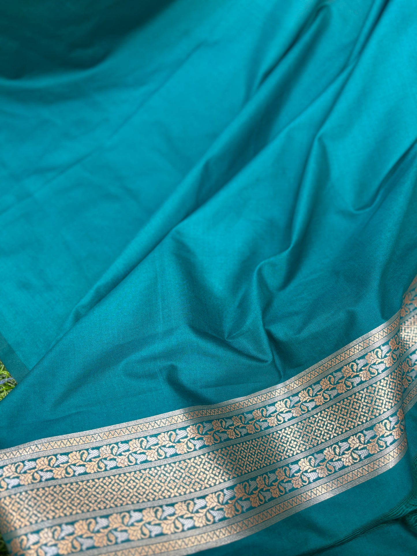 Sky blue Fancy Semi Silk Banarasi Saree