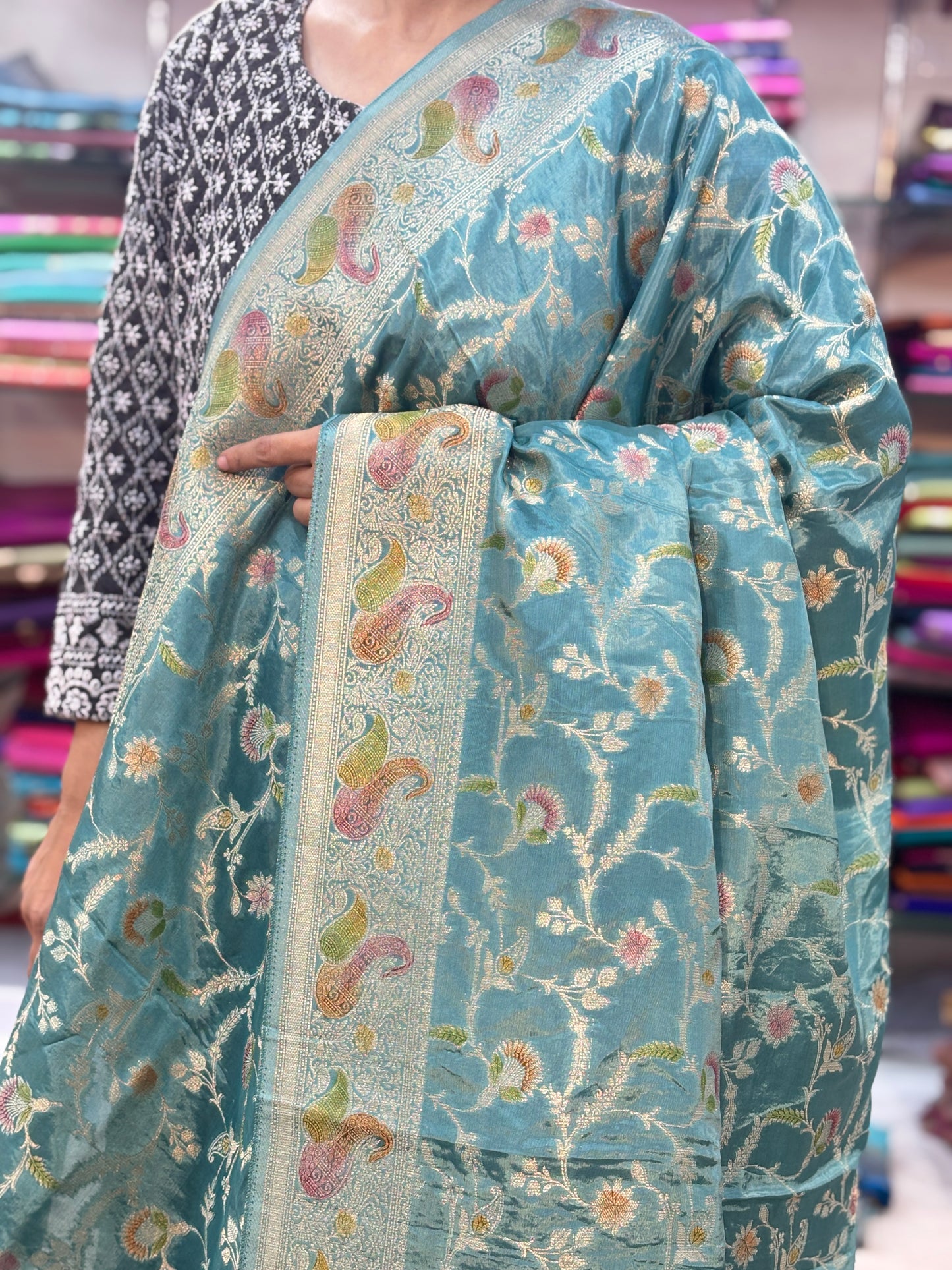 Blue Designer Banarasi Saree