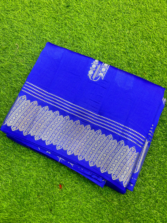 Blue Pure Raw Mango Banarasi Handloom Saree