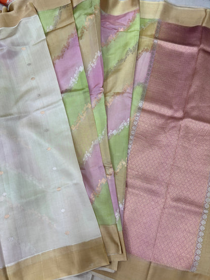 Pure Kora Rungkaat Banarasi Handloom Saree 