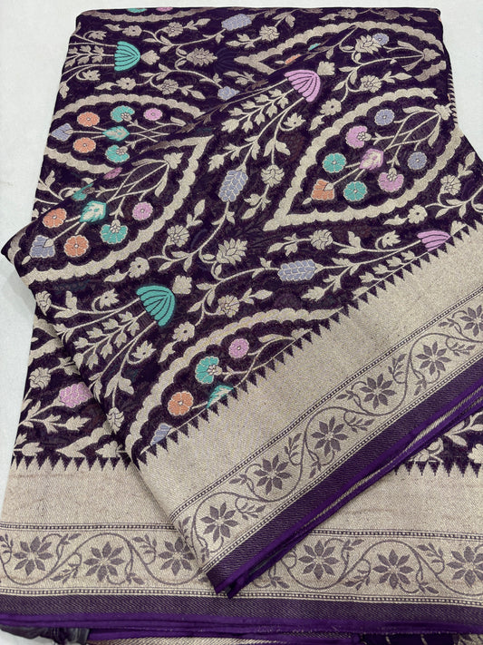 Semi Khaddi Georgette Banaras Sari 