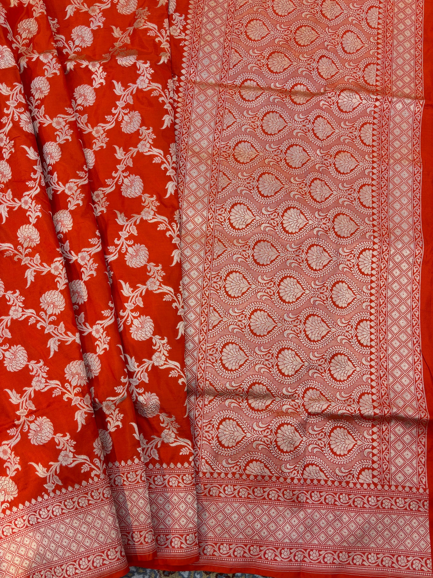 Red Pure Katan Banaras Handloom Saree