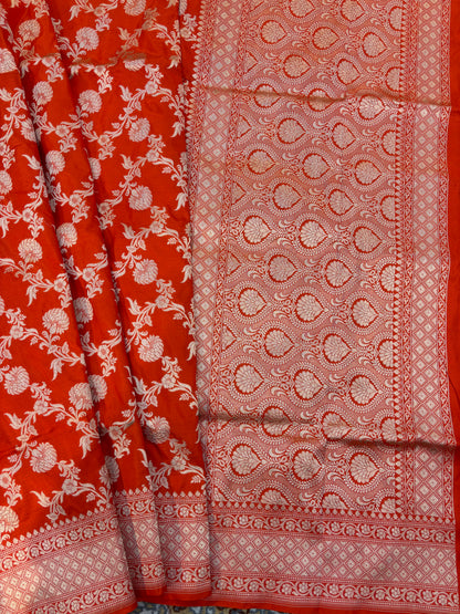 Red Pure Katan Banaras Handloom Saree