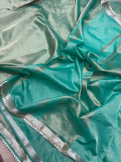 Tissue Banarasi Saree with Border Lace