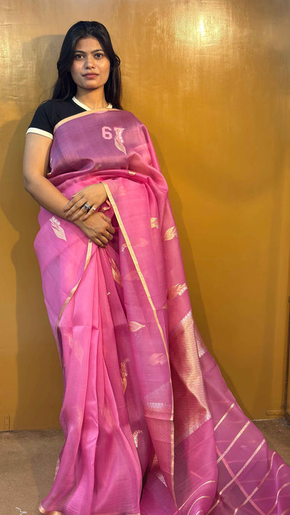 Pure Kora Designer Kadhuwa Banarasi Handloom Saree 