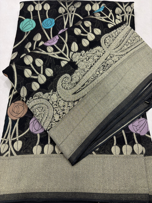 Semi Khaddi Georgette Banaras Sari 