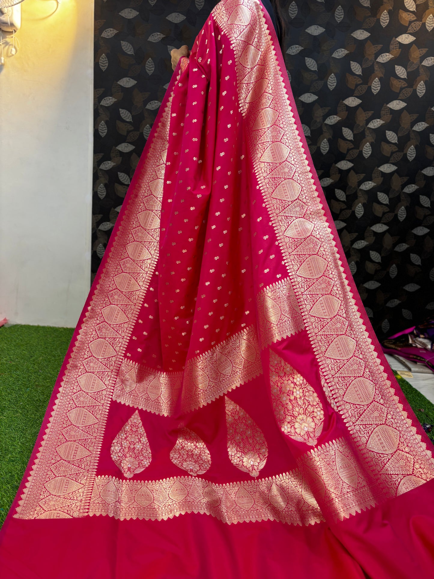 Red Semi Silk Katan Banarasi Saree