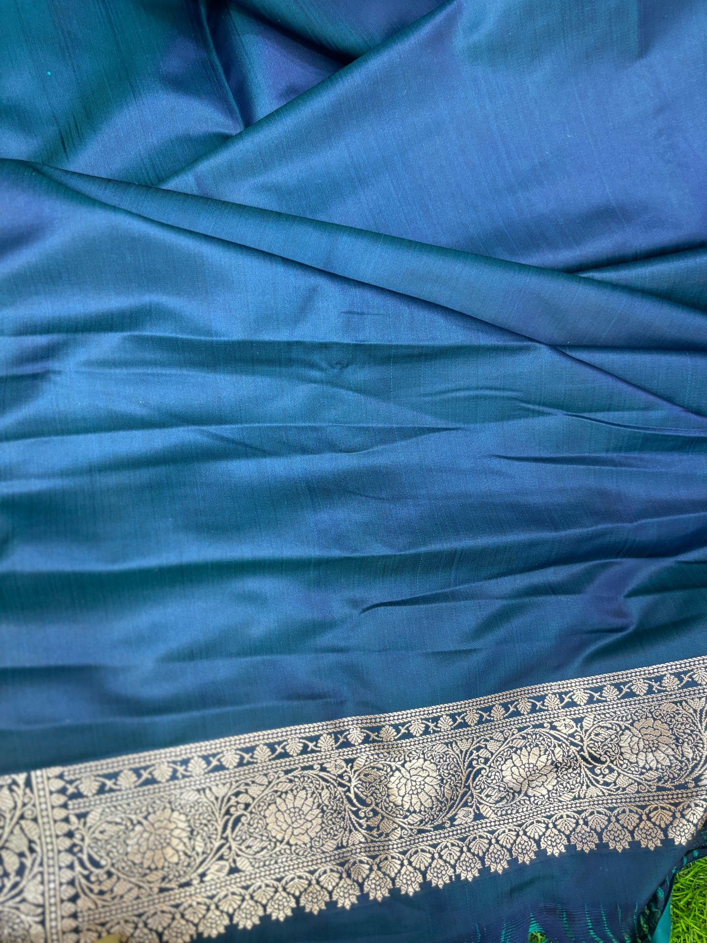 Blue Semi Mashru Desiner Banarasi Saree