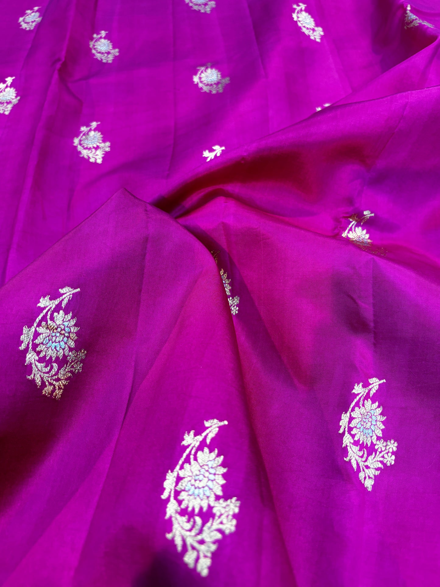 Rani Pink Pure Katan Banarasi Handloom Saree