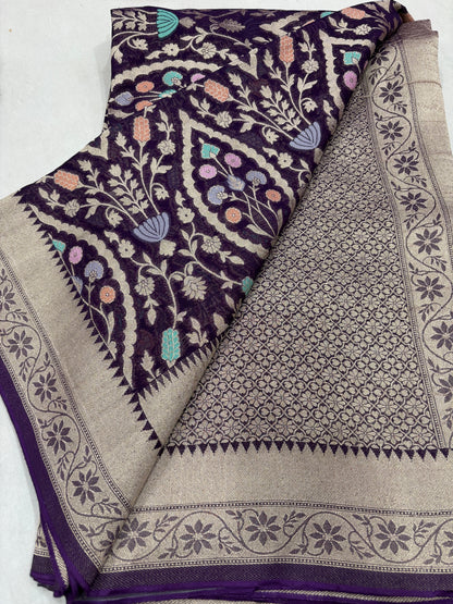 Semi Khaddi Georgette Banaras Sari 