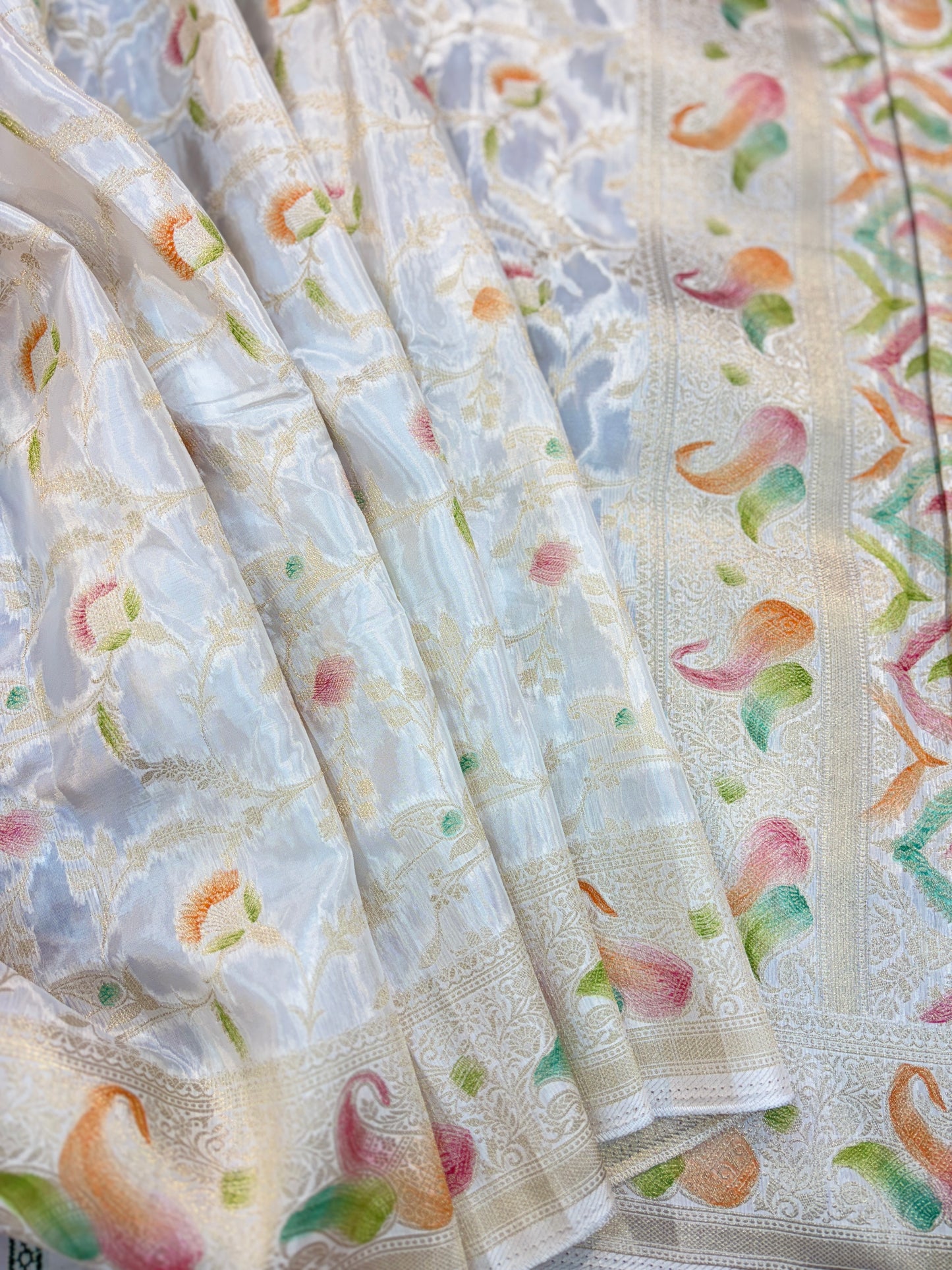 White Disginer Banarasi saree