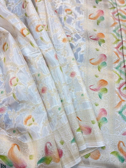 White Disginer Banarasi saree