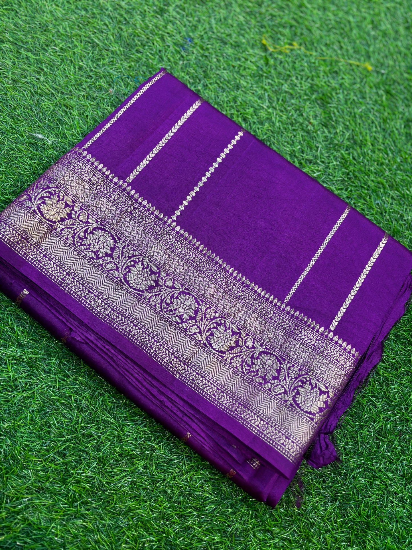 Purple Pure Raw Mango Banarasi Handloom Saree