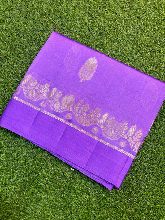 Lavender Pure Raw Mango Banarasi Handloom Saree