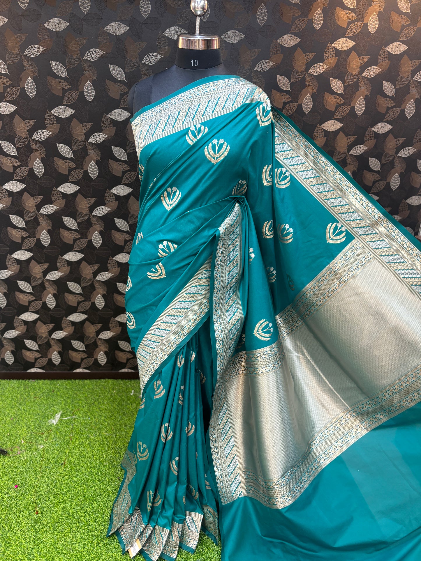 Sky blue Fancy Semi Silk Banarasi Saree