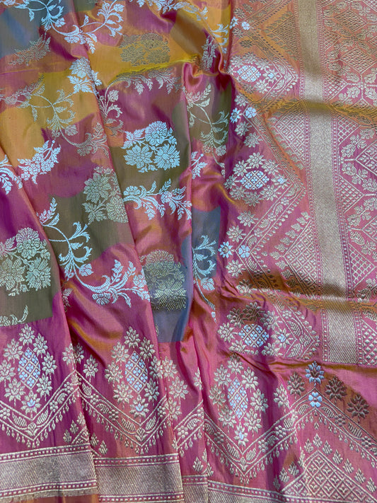 Baby Pure Katan Rungkaat Banarasi Handloom Saree