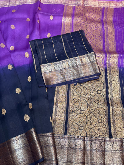 Pure Kora With Antique Zare Banarasi Handloom Saree