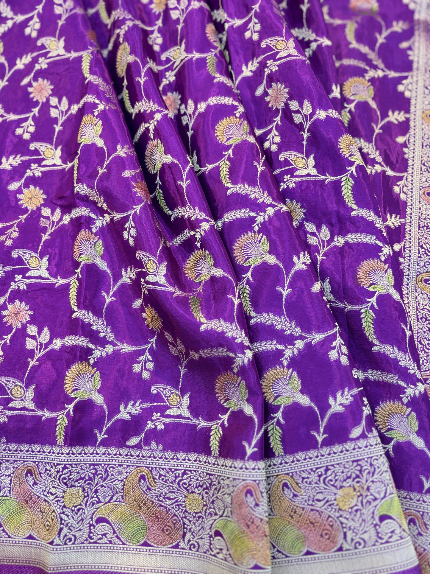 Purple Designer Banarasi Handloom Saree