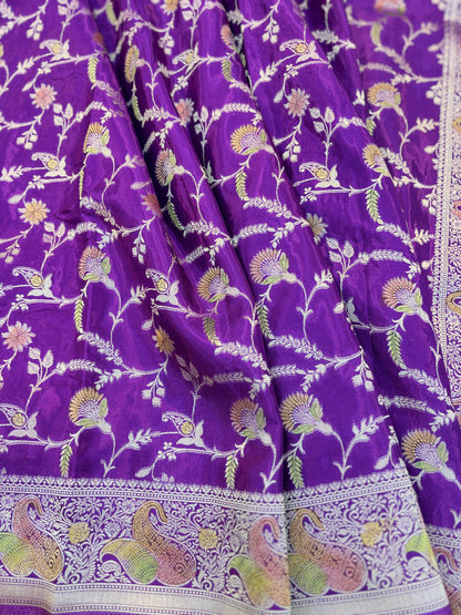 Purple Designer Banarasi Handloom Saree