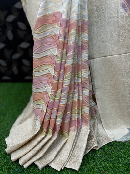 Pink Rungkaat Georgette Banarasi Saree - Rungkaat