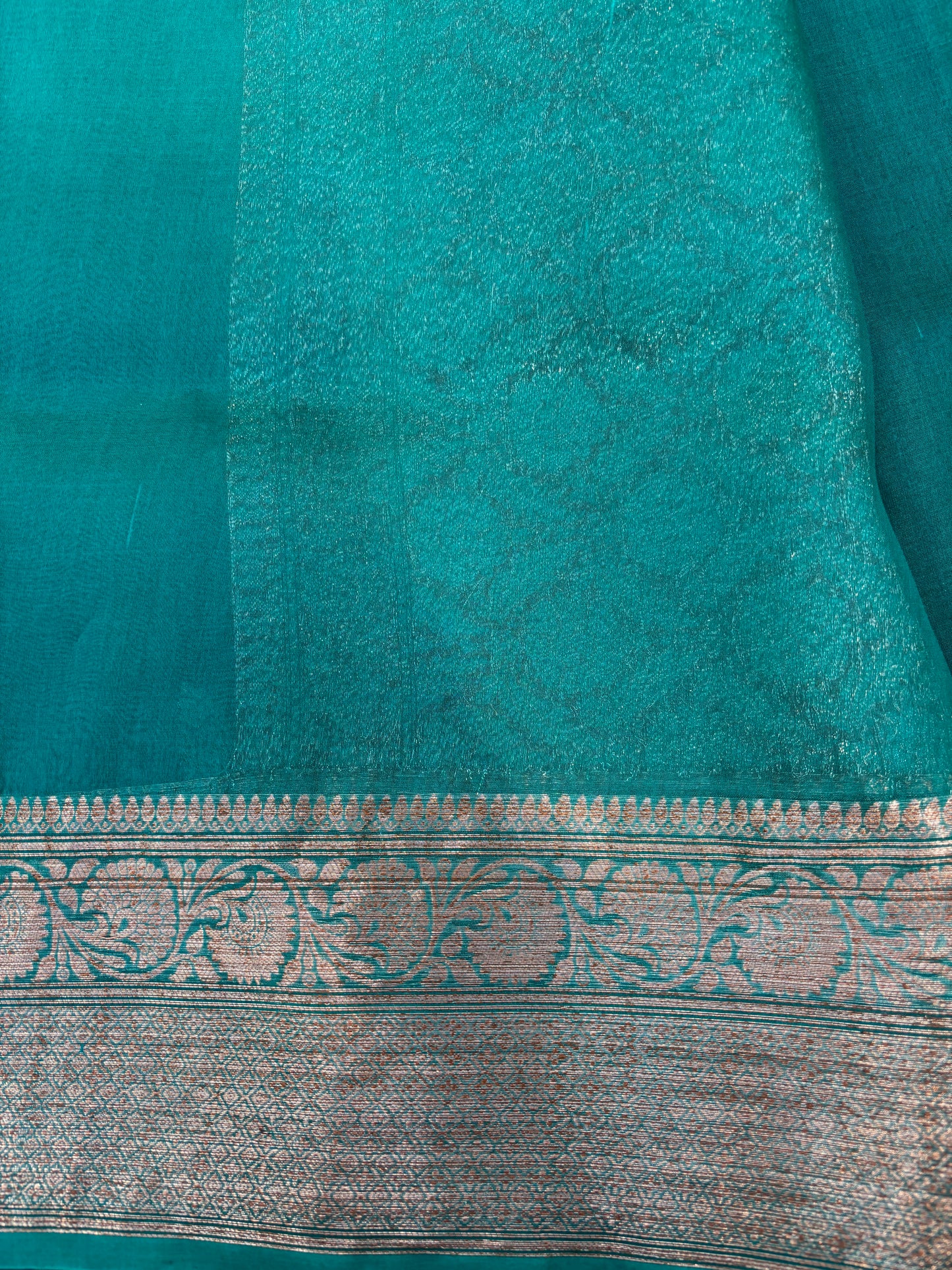 Black-Firosi Pure Kora Antique Zari Banaras Handloom Saree